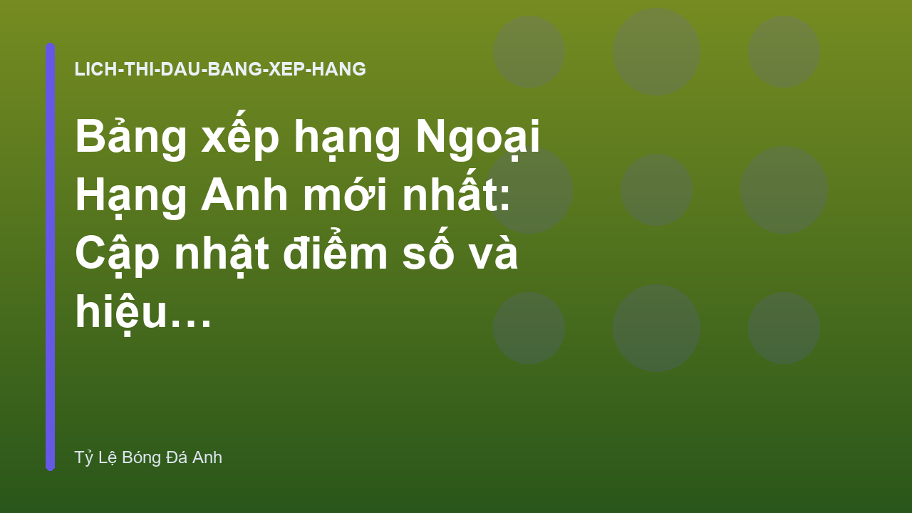 Read more about the article Bảng xếp hạng Ngoại Hạng Anh mới nhất: Cập nhật điểm số và hiệu số